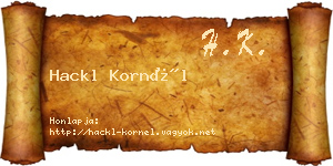 Hackl Kornél névjegykártya
