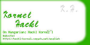 kornel hackl business card